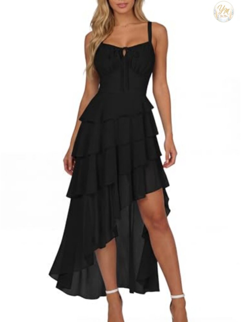Scarlet Darkness Hi-Low Ruffle Chiffon Corset Dress Gothic Renaissance